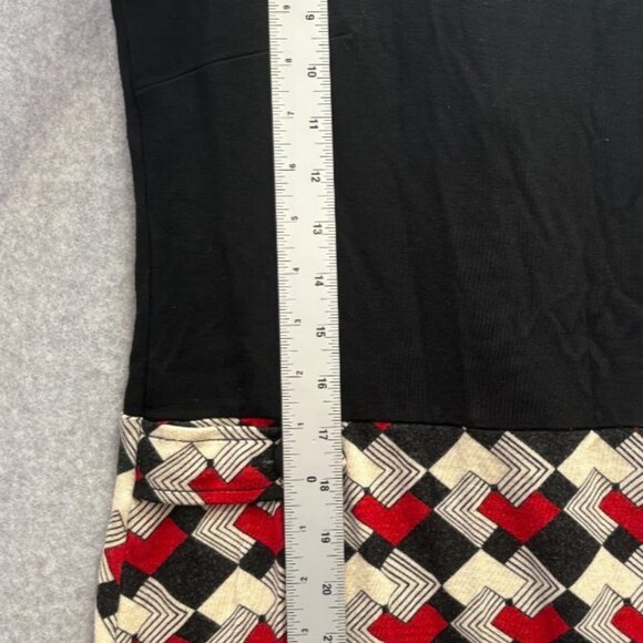 Ann Taylor Loft Dress Size 4p Vintage Women's Black Geometric Drop Waist Stretch - Picture 5 of 5